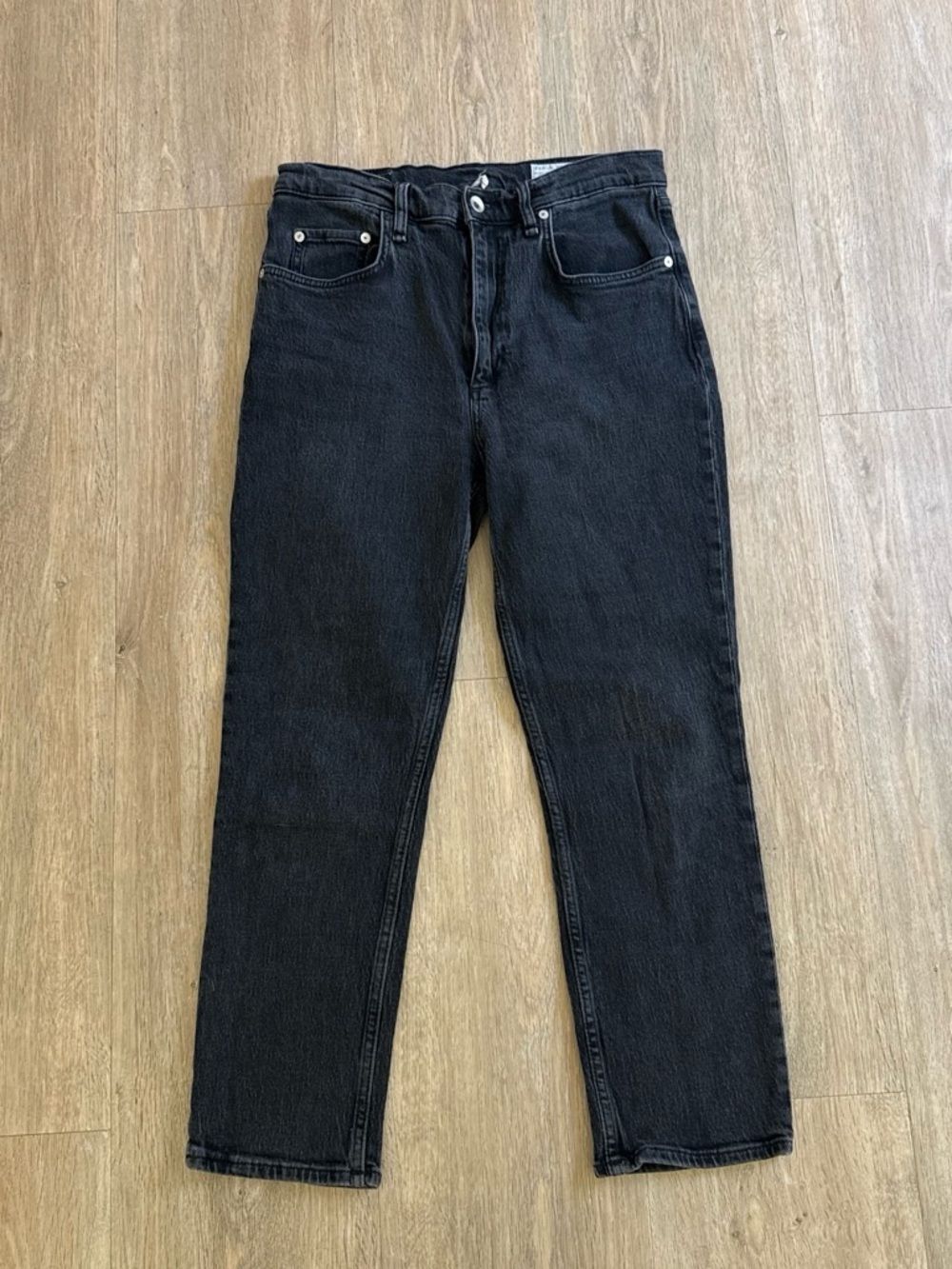 Rag & Bone Wren High Rise Slim Straight Black Jeans 30